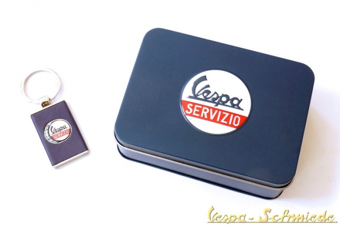 Schlüsselanhänger "Vespa Servizio" - Kunstleder - Blau